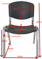Chaise de formation empilable en plastique avec coussin et pieds chromés OK-510C pour salles de classe, conférences et sièges publics