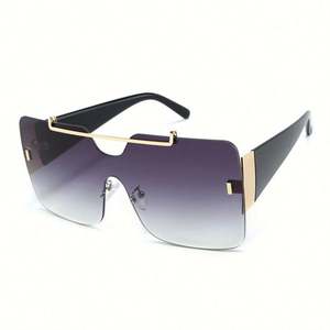 Lunettes de soleil carrées surdimensionnées de luxe pour hommes et femmes, avec logo personnalisé, dégradé, protection UV400, monture monobloc, nouvelle collection 2019 - Product Image 4