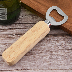 Ouvre-bouteille en métal personnalisé avec logo, ouvre-boîte en acier inoxydable, ouvre-vin pour bar, hôtel, cadeau publicitaire, ouvre-bouteille avec poignée en bois - Product Image 5