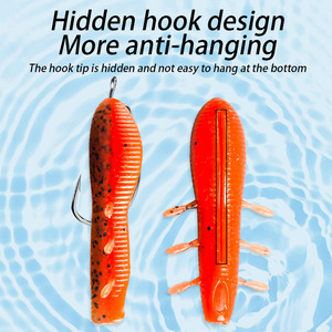 Señuelo de pesca de gusano blando de 10 cm, de hundimiento lento, deslizante, de alta densidad, sin plomo, con anzuelo de manivela, para pesca de lubina y señuelos de fondo - Product Image 5