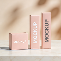 Boîte d'expédition en carton imperméable rose, finition mate moderne, production en 72h, pour produits de beauté