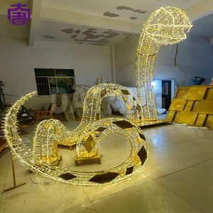 Lumière LED IP65 à motif animal 3D personnalisé (serpent) pour la décoration commerciale en gros, idéale pour les paysages et la saison des fêtes de Noël - Product Image 3