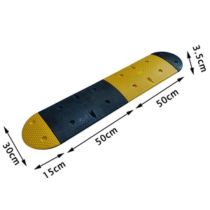 नया डिजाइन पीसी प्लास्टिक स्पीड बम्प रबर भारी शुल्क, ट्रैफिक सेफ्टी रोड हम्प, पीले रंग की सफेद रबर स्पीड बंप - Product Image 5