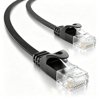 Kabel Ethernet Flat OFC Cat6 UTP 32AWG 1Gbps 350MHz RJ45 Patch Cord Kabel Jaringan LAN untuk Penggunaan Proyek