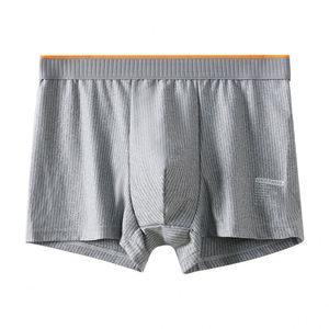 Calzoncillos bóxer para hombre 100% algodón, de punto, de tiro medio, transpirables, antibacterianos, con diseño de cintura de seda de leche - Product Image 4