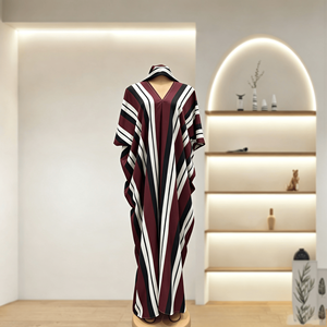 Nouvelle Robe Femme Élégante Grande Taille 2026, Style Décontracté, Col Ample Ajustable, Imprimé Ethnique Rayé <span class=keywords><strong>Africain</strong></span>, Type <span class=keywords><strong>Boubou</strong></span> Kaftan - Product Image 4