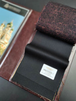 Tissu sergé en laine grossière teinte unie, poids moyen, 12MK 18MK 400G/M, 30% Laine, 24% Polyester, 21% Viscose, 25% Acétate