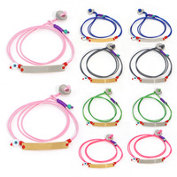 Bracelets ajustables en acier inoxydable plaqué or 18 carats avec logo personnalisé, bracelet en cordon ciré résistant, bracelet enveloppant tendance pour couples