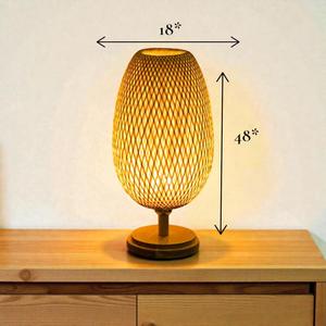 <b>Bamboo</b> <b>Table</b> <b>Lamp</b> Handwoven Minimalist Zen Bedside Light Home Decor Lighting OEM Supplier Vietnam Factory - Product Image 3