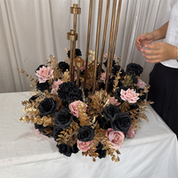 IFG Nouveauté Automne – Anneau de fleurs artificielles rose, noir et or pour décoration de table de mariage