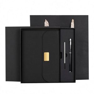 Office Notebook <b>Journal</b> Notebook and Pen Gift Stationery Set Wholesale Custom A5 B6 with Elastic Strap Pu Printed Diary 100PCS - Product Image 2