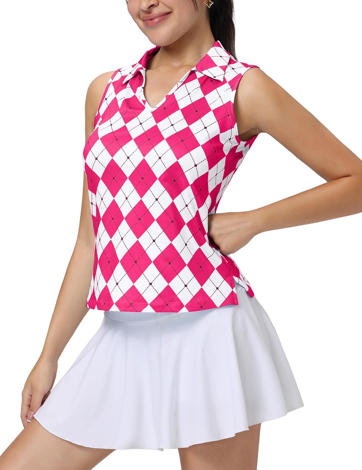 Hot pink argyle