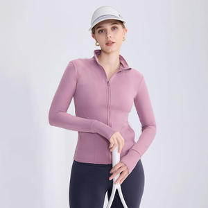 Veste de sport respirante coupe-vent sur mesure, grande taille, couleur unie, manches longues, fermeture éclair, ajustée, pour la course à pied, l'entraînement et la salle de sport - Product Image 4