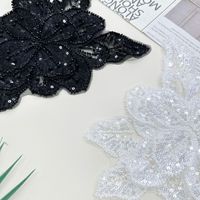 Collier en polyester cousu main haut de gamme, style européen et américain, multicouche, orné de perles et de sequins, avec grande applique florale