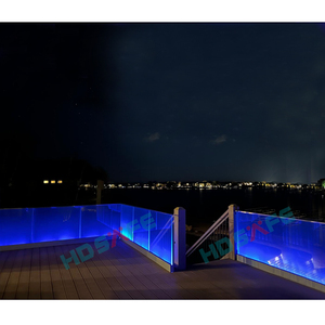 Balaustra HDSAFE Villa esterna giardino tetto in vetro <span class=keywords><strong>parapetto</strong></span> in alluminio U Base profilo di sicurezza LED luce ringhiera <span class=keywords><strong>balcone</strong></span> barriera di vetro - Product Image 2
