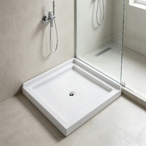 Base de Ducha Acrílica de Perfil Bajo, Ultra Delgada, Rectangular, Superficie Antideslizante, Desagüe en Esquina, Plato de Ducha para Baños con Acceso Directo - Product Image 3