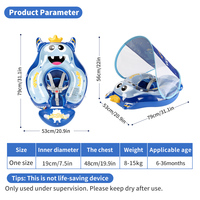 Swimbobo Bouée de natation gonflable pour bébé et enfant, nouvelle version améliorée avec sangle d'épaule, jouet aquatique pour piscine, anneau en PVC avec auvent