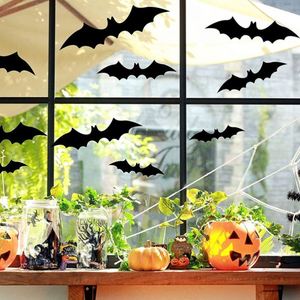 Décorations de fête d'Halloween, autocollants de chauve-souris 3D effrayants en PVC, autocollants amovibles pour fenêtres pour décorations d'Halloween - Product Image 6