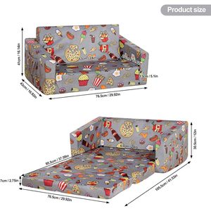 Sofá Cama Convertible 2 en 1 para Niños Yoonnie, Cómodo Sofá de Espuma con Bolsillo Lateral de Terciopelo para Niños Pequeños, Cama Convertible para Bebés - Product Image 5