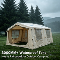 Tente gonflable de luxe pour l'extérieur, 5 à 8 personnes, tissu en polyester et coton, épaissie, coupe-vent, imperméable, portable, ouverture rapide