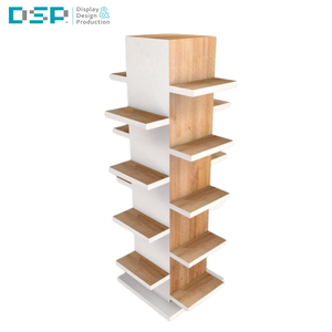 Étagère à boissons en bois à plusieurs niveaux inclinée, fabriquée en usine au Vietnam, présentoir en bois pour supermarché, magasin de détail, épicerie - Product Image 5