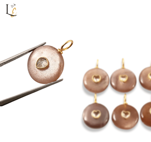 Pendentif en pierre de lune chocolat naturelle incrustée, pendentif tendance incrusté, argent sterling, pendentifs fins, breloques pour la fabrication de bijoux - Product Image 6