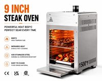 Grill Commercial à Gaz Infrarouge Salamander Steak Broiler 9 Pouces en Acier Inoxydable 1500 ° Machine à barbecue pour restaurant