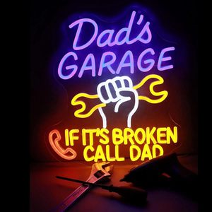 En stock, enseigne au néon « Dad Is <span class=keywords><strong>Garage</strong></span> », décoration murale lumineuse LED pour la « Man Cave », le <span class=keywords><strong>garage</strong></span>, la boutique et les cadeaux pour les passionnés de voitures, néons personnalisés - Product Image 6