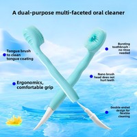 Nouvelles saveurs – Brosse à dents portable jetable mini nano à billes éclatantes, double cure-dent, poils souples, emballage individuel pour voyage