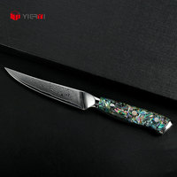 Ensemble de couteaux à steak modernes en acier inoxydable avec manche en coquille d'ormeau Boîte cadeau OEM pour steaks de boeuf dans la cuisine de restaurant