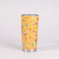 Mug de voyage isotherme en acier inoxydable à double paroi, personnalisable, écologique et durable, avec couvercle numérique, 20oz/30oz, pour Noël