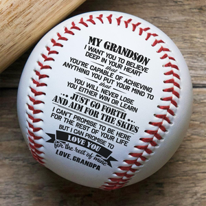 <span class=keywords><strong>Cadeau</strong></span> de baseball personnalisé pour petit-fils, message gravé « Je t'aime » sur un ballon de baseball de grand-père - Product Image 2