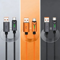 Kabel Data Tipe-C 6A 120W untuk Ponsel, Kabel Pengisian Daya Cepat Flash yang Sepenuhnya Kompatibel dengan Lampu, Kabel Pengisian Cepat Pintar
