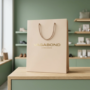 Sac de shopping en papier kraft de luxe avec poignée en ruban, logo personnalisé imprimé, emballage de vente au détail, vente en gros - Product Image 3
