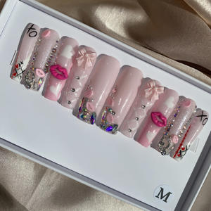 Venta caliente 3D flor <span class=keywords><strong>de</strong></span> cerezo hecho a mano prensa en las <span class=keywords><strong>uñas</strong></span> <span class=keywords><strong>precio</strong></span> al por mayor alta calidad 10 Uds <span class=keywords><strong>uñas</strong></span> <span class=keywords><strong>postizas</strong></span> para decoración <span class=keywords><strong>de</strong></span> <span class=keywords><strong>uñas</strong></span> - Product Image 4