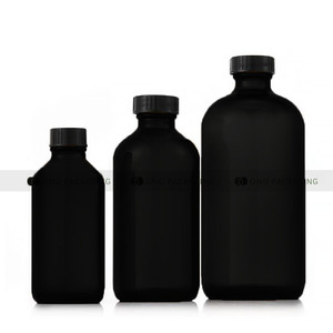Bouteille en verre Boston noire mate de 8oz 16oz avec couvercle de pompe en bambou bouton maquillage arroseur d'eau vaporisateur de jardin - Product Image 5