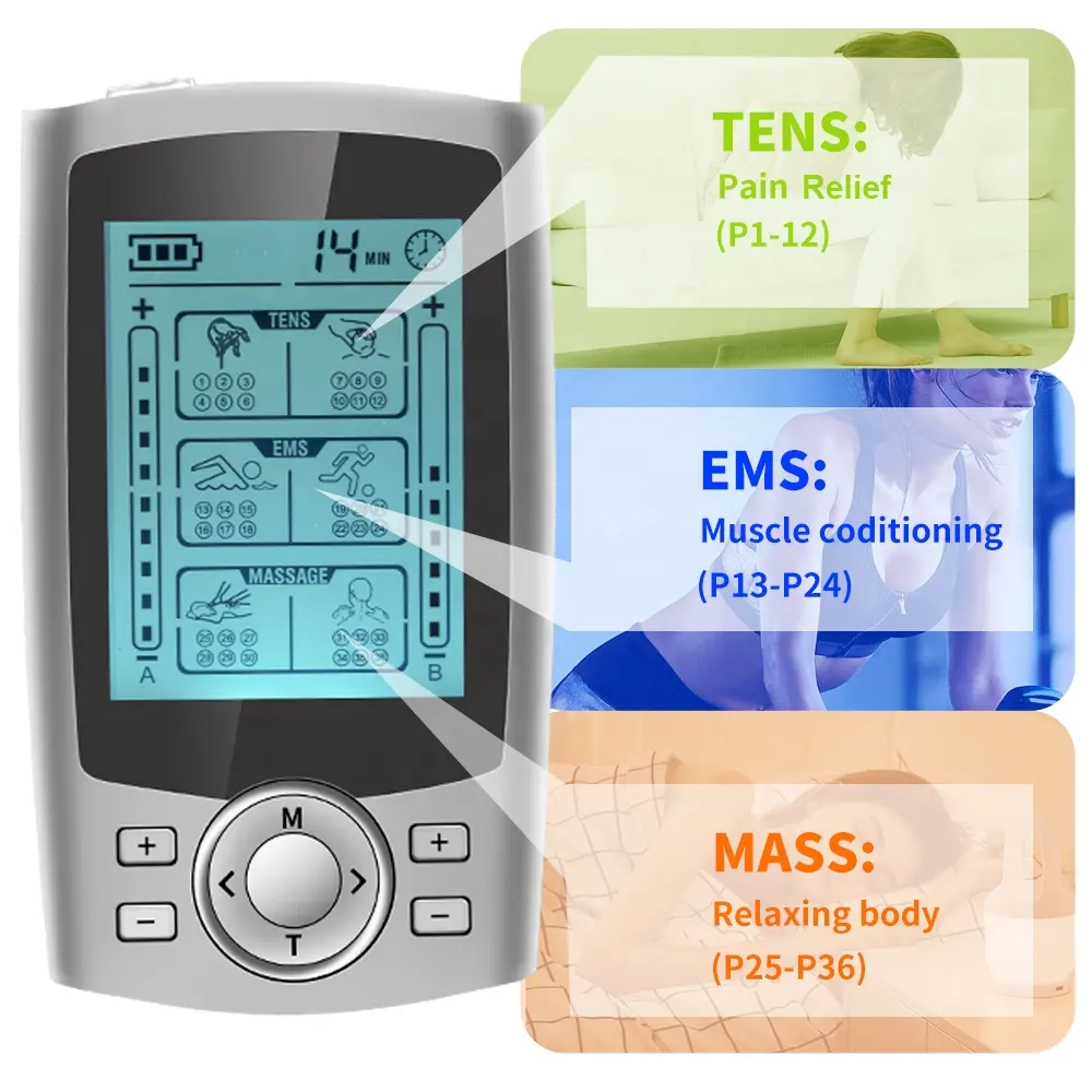 Digital tens unit care rehab 7000 con 36 modalità TENS + EMS + Massage