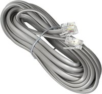 Cable Telefónico Plano CAT 3 con Dos Conectores RJ11 6p4c de 6 Pines y 4 Hilos, Cable de 28 AWG con Conductor BC