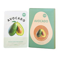 Masque facial hydratant coréen personnalisé à l'essence d'avocat et aux vitamines, masque en tissu pour le soin de la peau