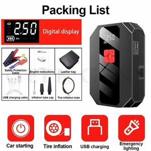 2025 bán chạy nhất 4-in-1 công suất cao xe nhảy khởi động 6000mAh 240A Pin gói với máy nén khí và ngân hàng điện cho xe tải - Product Image 3