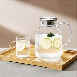 Carafe en verre pour eau froide 1600ml 2000ml en borosilicate de haute qualité, forme cloche large, pour fêtes et usage adulte - Product Image 2