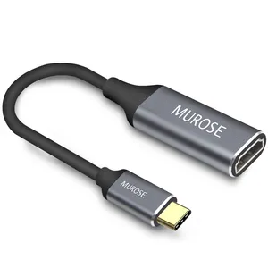 Adaptador de alumínio para computador, adaptador de cabo de alumínio hd tipo c 4k 60hz 20m usb para hd para tv para celular android