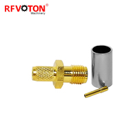 Directamente de fábrica RFvoton chapado en oro SMA hembra Jack crimpado RG58 cable RF coaxial conector convertidor conector