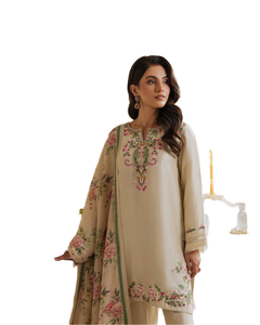 <b>Women's</b> Exclusive Indian Style Embroidered Reversible All Seasons <b>Kurta</b>/Kurti Set Chinon Silk Top Palazzo Indian/Pakistani Zain - Product Image 1
