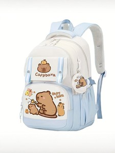 Nouveau Sac à Dos Scolaire Capybara Dessin Animé Mignon Grande Capacité pour Élèves et Enfants - Fournisseur de Sacs d'École Capybaras pour la Rentrée des Classes - Product Image 3