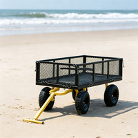 Chariot pliant robuste à 4 roues en acier avec paniers de rangement, multifonctionnel pour extérieur, jardin, cuisine et salle de bain