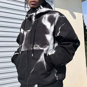 Sweat à capuche zippé surdimensionné personnalisé pour homme, imprimé hiver, 50% coton 50% polyester - Product Image 1