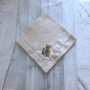 Serviettes en tissu de lin 100% luxueuses élégantes touches sophistiquées à la main imprimées grises pour la cuisine de dîner de mariage - Product Image 2