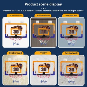 <span class=keywords><strong>Panier</strong></span> de <span class=keywords><strong>basket</strong></span> intérieur pliable avec <span class=keywords><strong>panier</strong></span> monté gratuit Porte en plastique pour enfants Cadre de tir pour salle de sport - Product Image 5