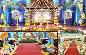 Sillas de Fibra Talladas Estilo Mandap Dorado de Bollywood, Diseño Exclusivo y Abierto, con Temática India para Bodas y Fiestas en Malasia - Product Image 2